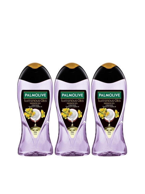 

Palmolive Set of 3 Luminous Oils Enriching Shower Gels - Coconut & Jojoba Oil - 250ml each, Purple