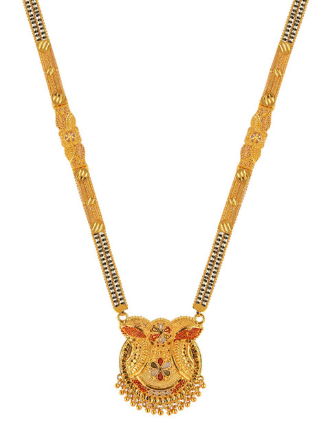 

Brandsoon Gold-Plated Black Beaded Mangalsutra
