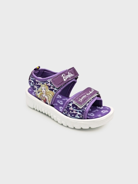 

Kids Ville Girls Purple Barbie Featured Open Toe Flats