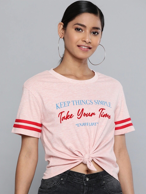 

VividArtsy Peach Printed Crop Top