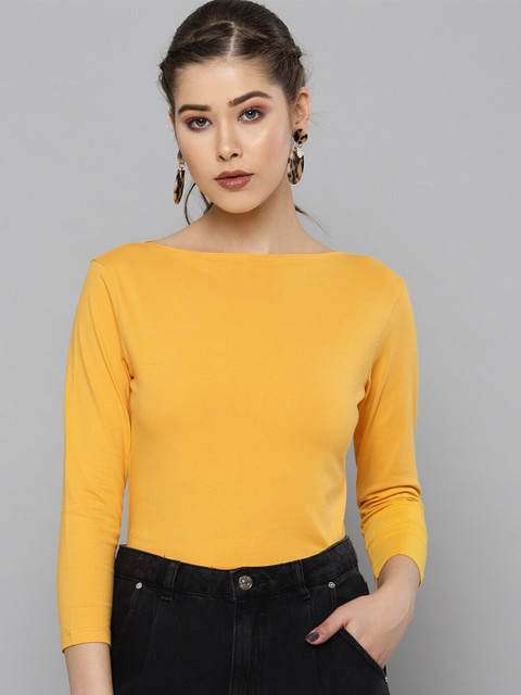 

VividArtsy Mustard Yellow Solid Top