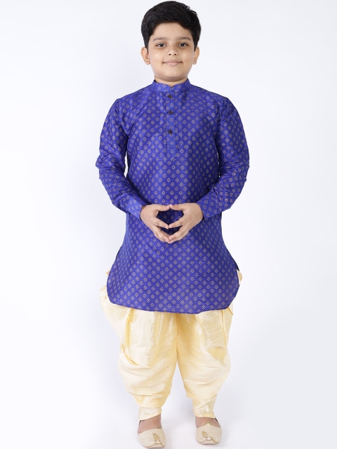 

NAMASKAR Boys Blue Ethnic Motifs Kurta
