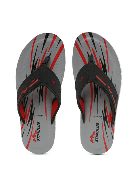 

Paragon Men Grey Printed Flip Flops