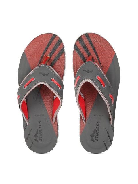 

Paragon Men Grey & Red Printed Thong Flip-Flops