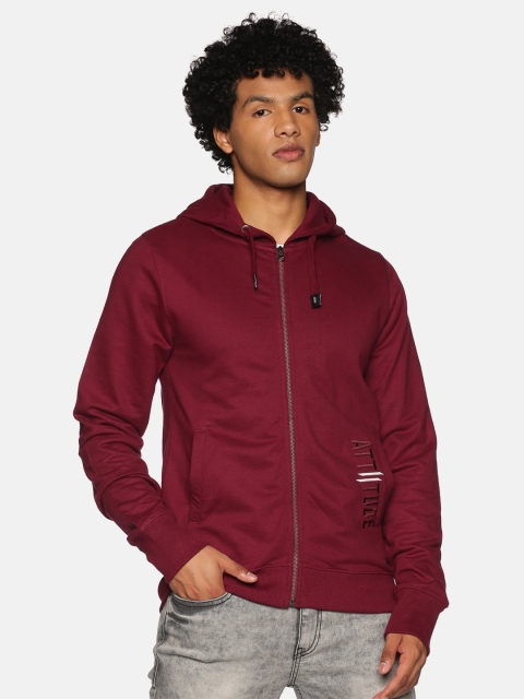 

ATTIITUDE Men Black Hooded Sweatshirt