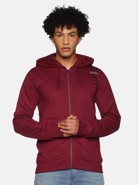 

ATTIITUDE Men Purple Hooded Sweatshirt