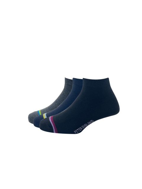 

Peter England Men Pack Of 3 Cotton Ankle Length Sock, Black