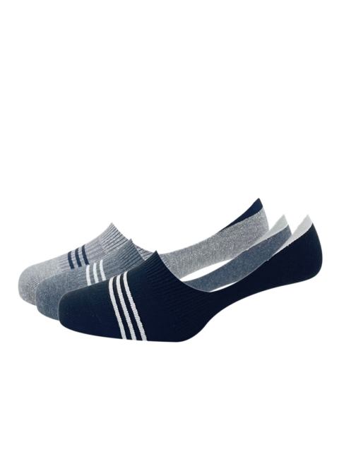 

Peter England Men Black & Grey Melange Pack of 3 Striped Shoe Liners