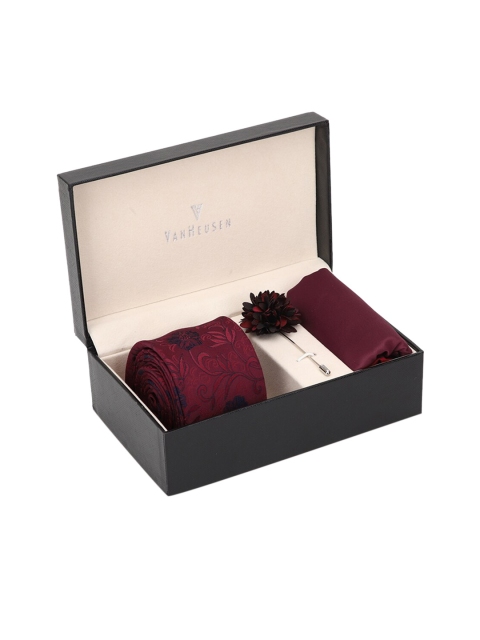 

Van Heusen Men Burgundy Tie Pocket Square & Lapel Pin Accessory Gift Set