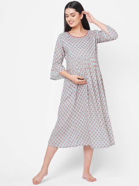 

Sweet Dreams Green Printed Nightdress