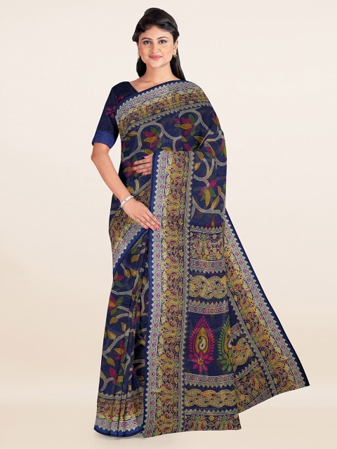 

Pothys Blue & Pink Ethnic Motifs Saree