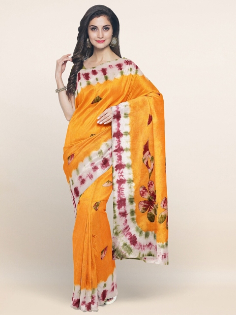

Pothys Yellow & White Floral Pure Cotton Saree