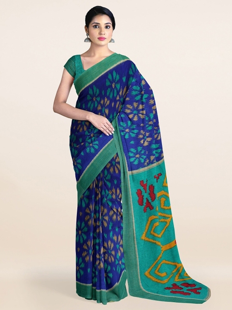

Pothys Blue & Green Floral Saree