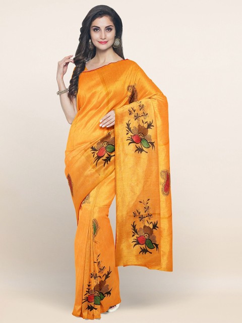 

Pothys Yellow & Black Ethnic Motifs Pure Cotton Saree