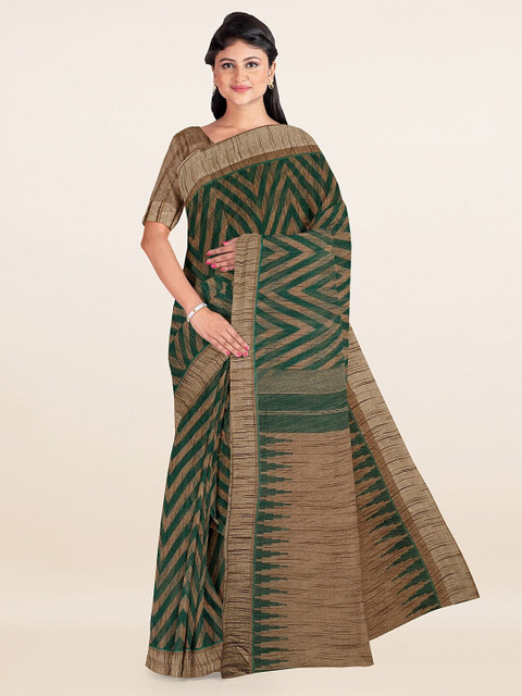 

Pothys Women Green Printed Cotton Blend Saree