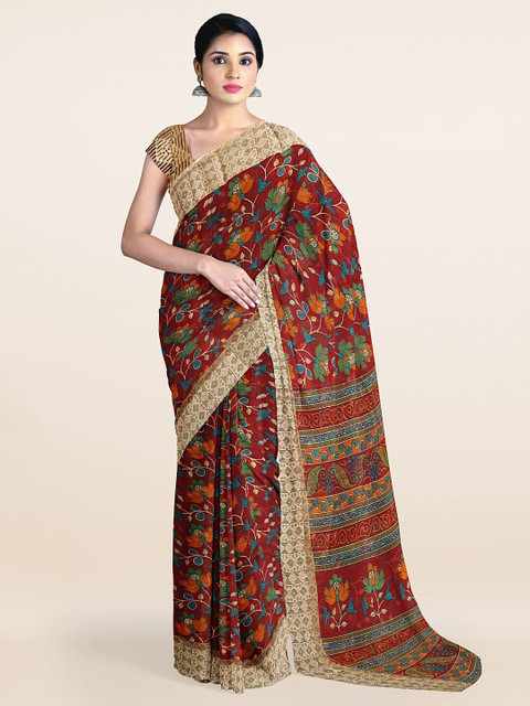 

Pothys Maroon Floral Printed Saree
