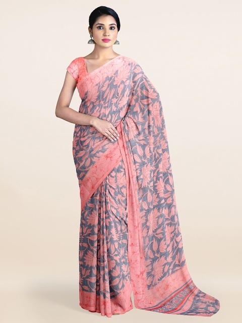 

Pothys Women Pink Printed Cotton Blend Saree