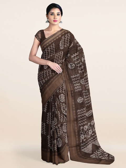 

Pothys Grey & White Geometric Printed Saree