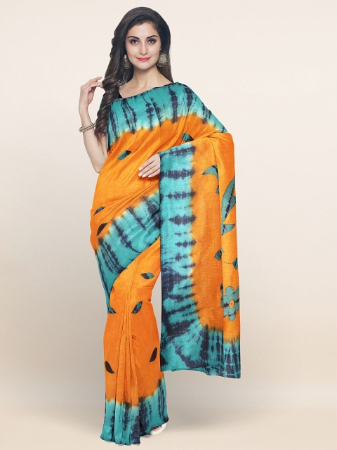 

Pothys Yellow & Blue Bandhani Pure Cotton Saree