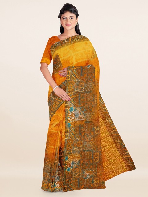 

Pothys Yellow & Orange Printed Saree