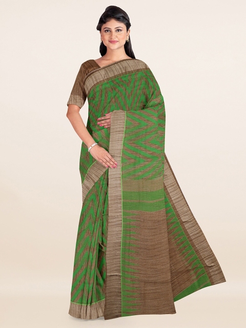 

Pothys Women Green Printed Cotton Blend Saree