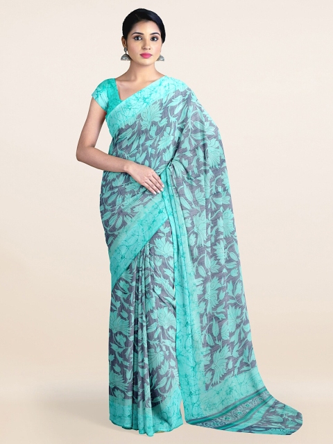 

Pothys Women Blue Printed Cotton Blend Saree