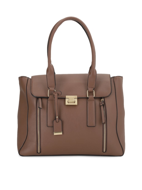 

Van Heusen Woman Brown Solid Structured Satchel Bag