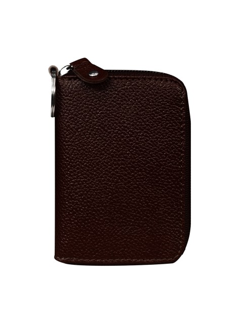 

ABYS Unisex Coffee Brown Textured Leather Card Holder Wallet