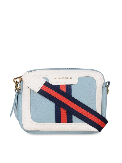 

Addons Blue Colourblocked Structured Sling Bag