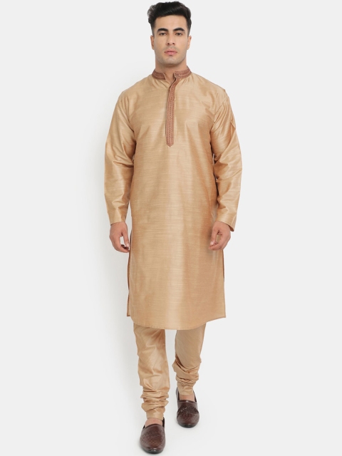

HOB Men Gold-Toned Kurta with Pyjamas