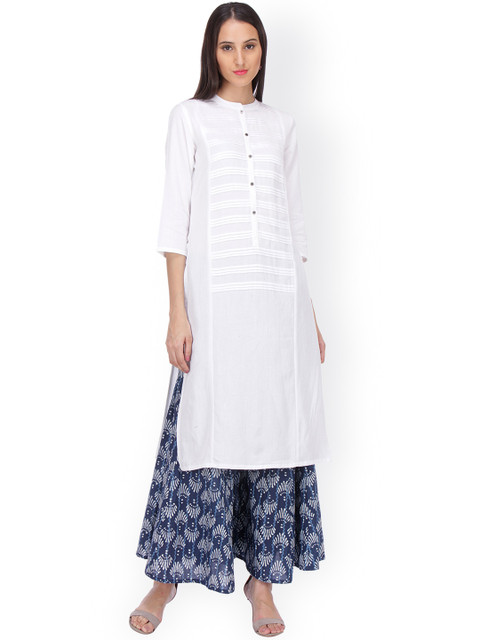 

Varanga White & Blue Kurta with Palazzo Trousers