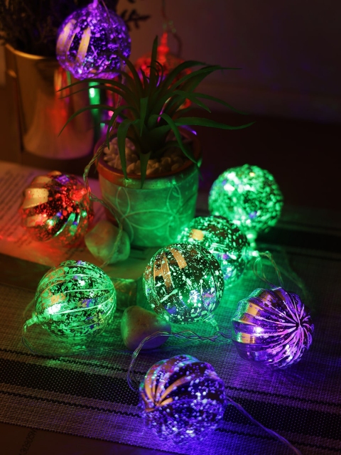 

TAYHAA Multicoloured Shining & Sparkling Colourful Ball String Lights, Multi