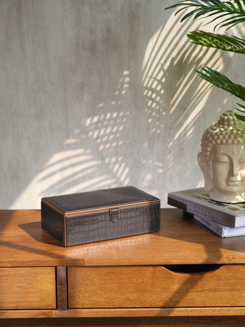 

Pure Home and Living Brown Textured Lid Box Organisers