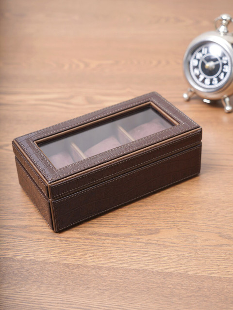 

Pure Home and Living Brown Box Boris Watch Organiser