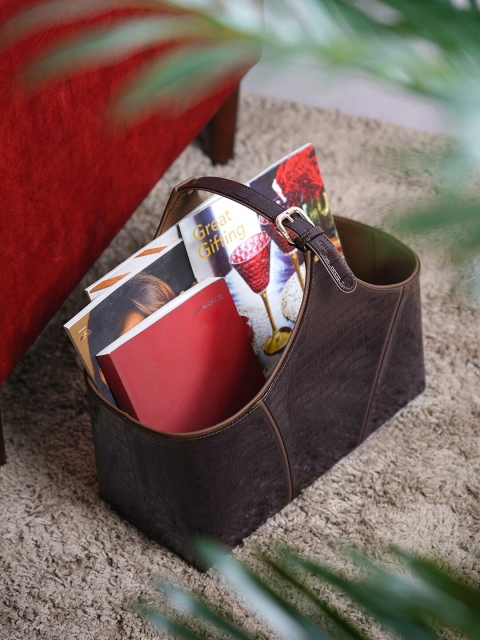 

Pure Home and Living Tan Brown Textured Boris Magazine Basket