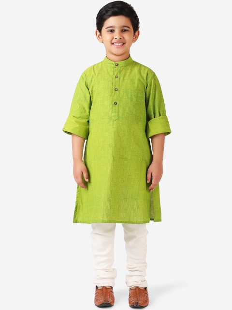 

Fabindia Boys Green Thread Work Kurta