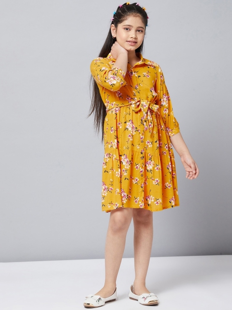 

Stylo Bug Yellow & White Floral Pure Cotton Dress