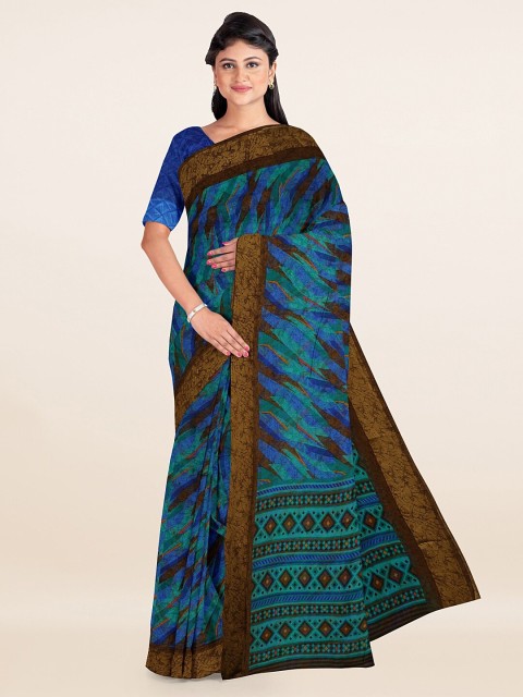 

Pothys Blue & Green Printed Saree