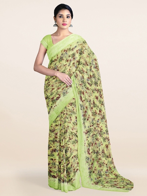 

Pothys Green & Blue Floral Saree