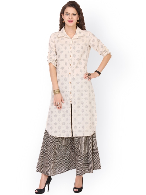 

Varanga Beige & Black Printed Kurta with Palazzo Trousers