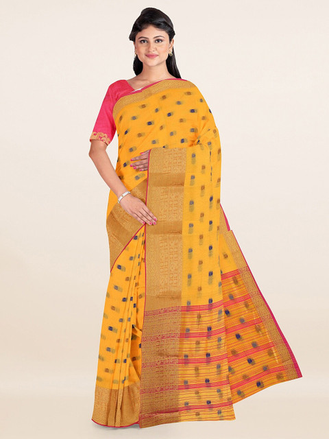 

Pothys Yellow & Pink Woven Design Saree