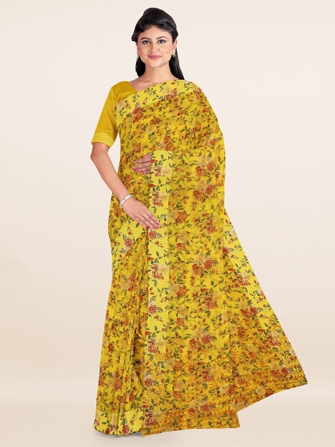 

Pothys Yellow & Red Floral Printed Saree
