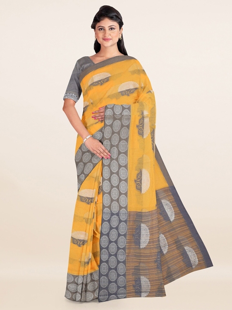 

Pothys Yellow & Grey Woven Design Saree