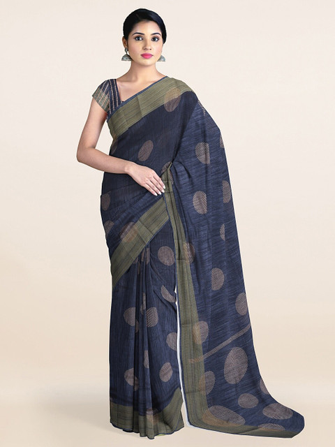 

Pothys Blue & Grey Printed Saree