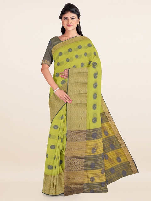 

Pothys Green & Grey Ethnic Motifs Saree