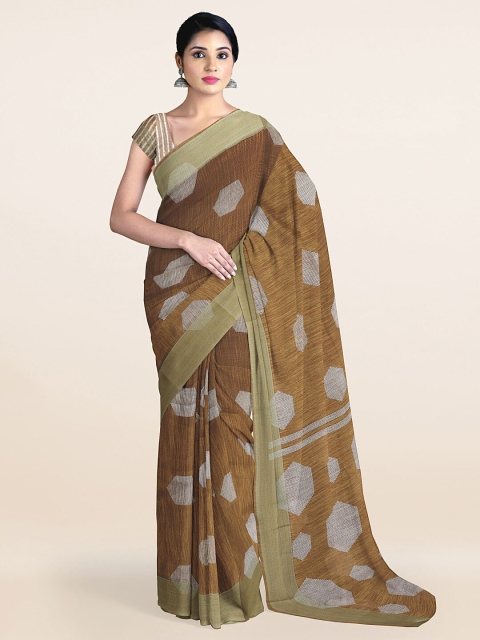

Pothys Brown Geometric Printed Sarees