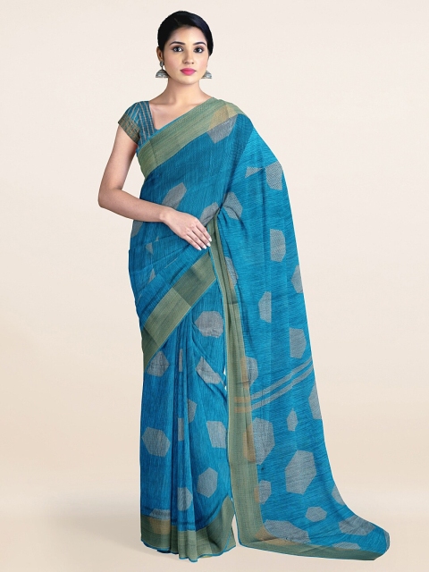 

Pothys Blue & Green Woven Design Saree