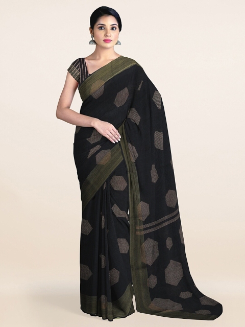 

Pothys Black Geometric Printed Sarees