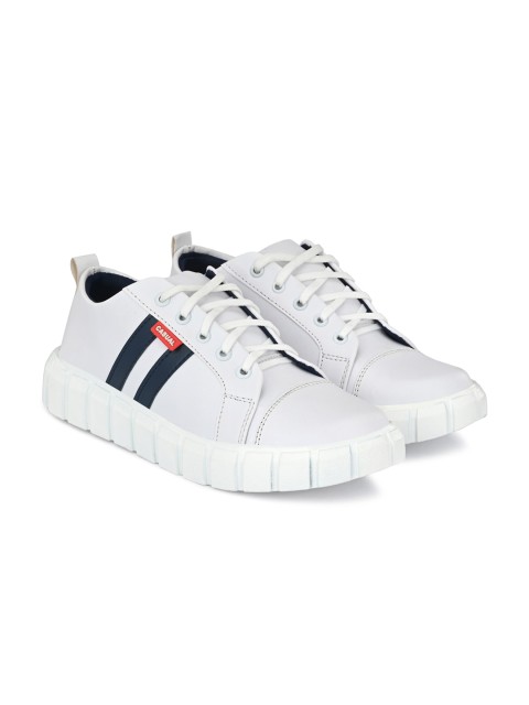 

DERBY KICKS Men White Striped Sneakers