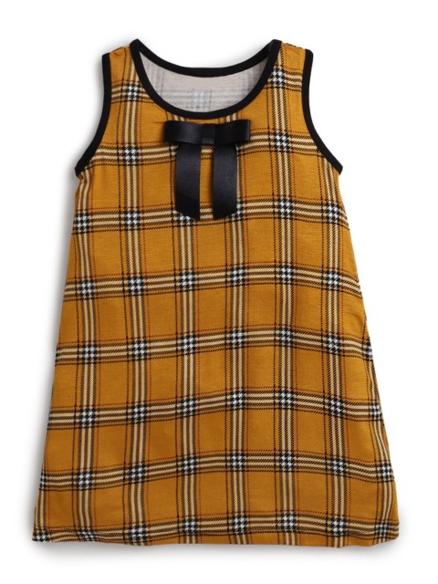 

Hopscotch Yellow Checked A-Line Dress